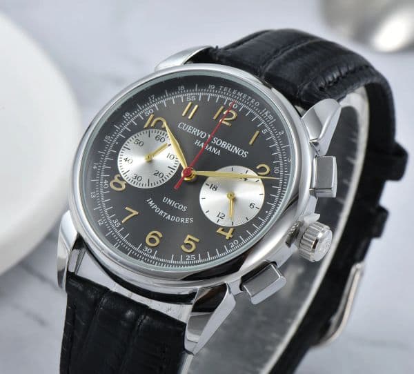 2022 CUERVO Y SOBRINOS Men's Watch Multifunctional Luxury Chronograph Fashion Classic Leather Strap Waterproof Quartz Sports 288V