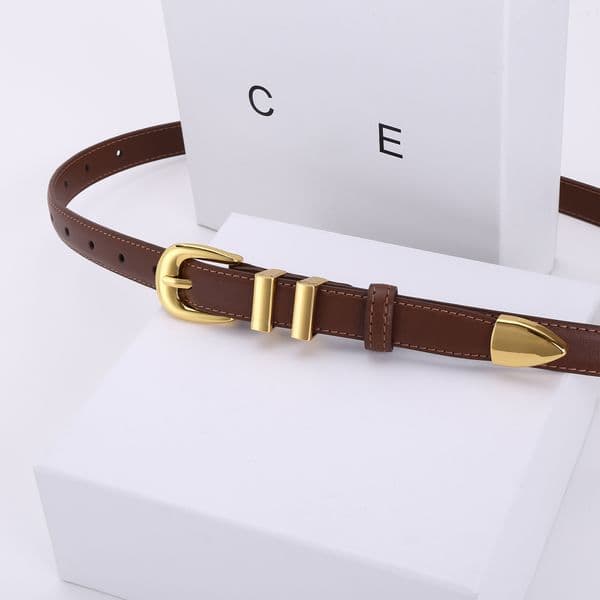 Womens Designer Taurillon Belts Needle Buckle 18mm Genuine Leather Girdle Woman Belt Fashionable Slim Womans Waistband with Box S