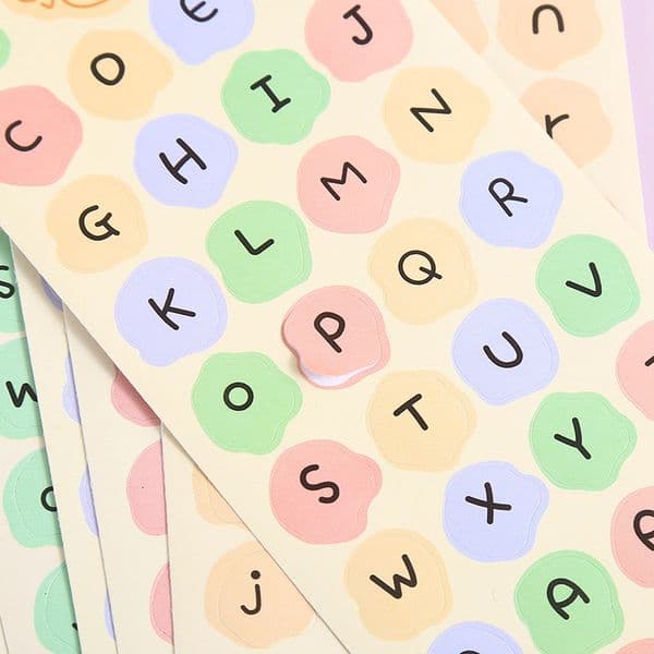 Colorful Letter Stickers Self Adhesive Alphabet Stickers Letters Labels DIY Crafts Art Making Notebook Decor Laptop Decals Gift W0166