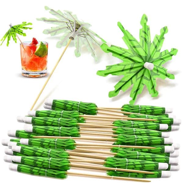 Bar Tools Drink Umbrellas Cocktail Picks Coconut Palm Parasol Toothpicks Fruit Picks Cupcake Toppers Party Decor ZZ