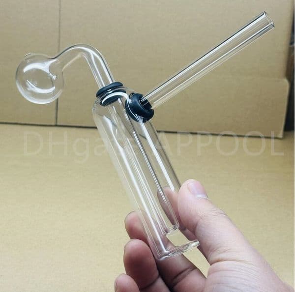 New mini glass oil burner bong with 6 inch clear thick glass water pipe recycler bong