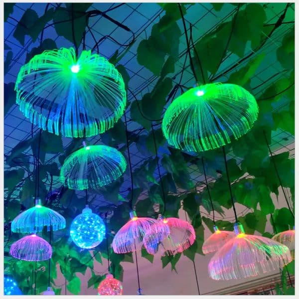 Jellyfish Fiber Optic Colorful Light Hanging Lights Living Room Restaurant Home Decor Wedding Party Neon Sign Waterproof IP66 10pcs LL