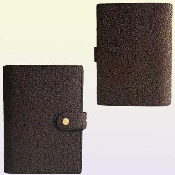 Leather Notebook Bags Holder Credit Case Book Cover Fashion Diary Small Ring Agenda Planner Notebooks Wih Dust Bag and Box