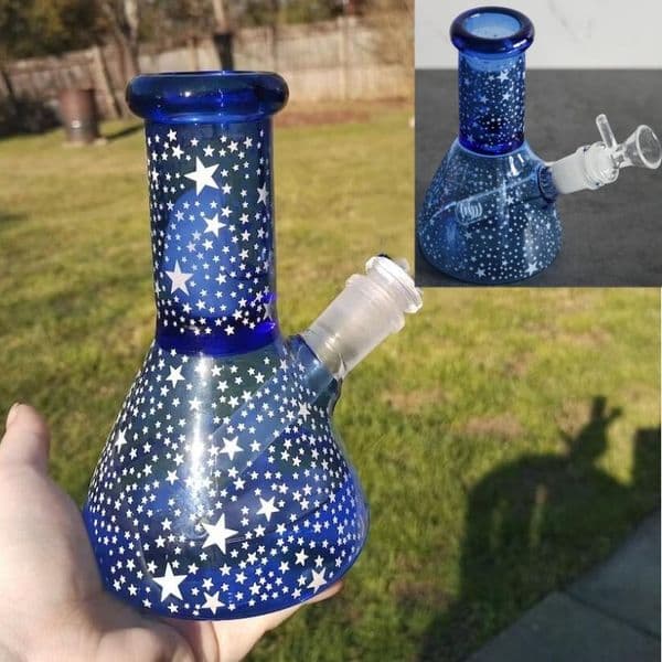 in stock Mini COLORFUL hammer pipes Glass design handle spoon bubbler smoking pipe for dry herb 14mm bowl