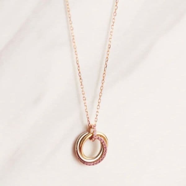trinity necklace for women designer three colour 925 silver Chain length 45CM adjustable T0P quality highest European size fashion luxury anniversary gift 010