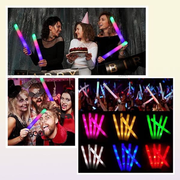 12/15/30/60Pcs/Lot Party Glow Sticks Bulk Colorful LED Stick Cheer Tube RGB in the Dark Light