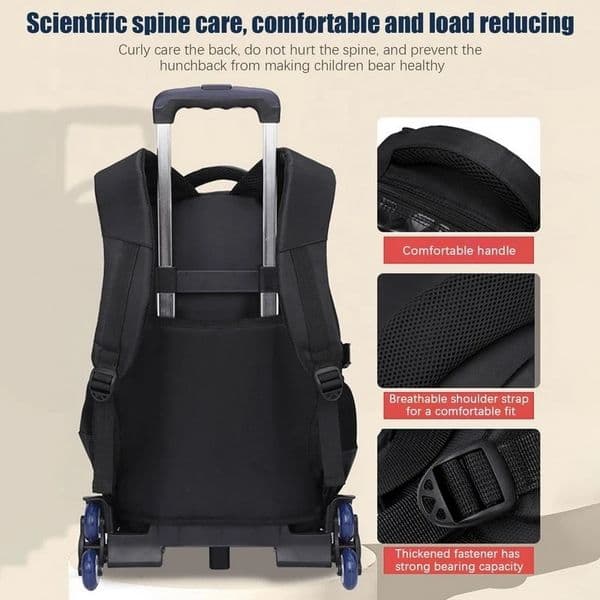 Wheeled Waterproof Children Schoolbag Luggage Rolling Bags Large Capacity For Boys Kids Primary Travel bag Detachable Wheeled