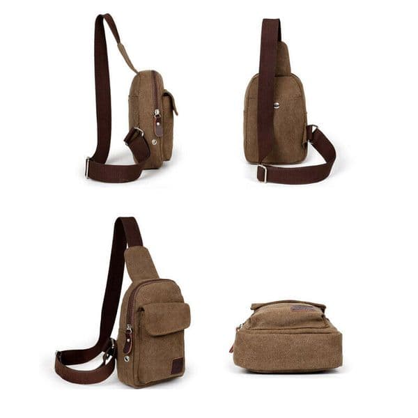 Local stock Men Crossbody Bags Canvas One Shoulder Oblique Chest Pack Fashion Bag