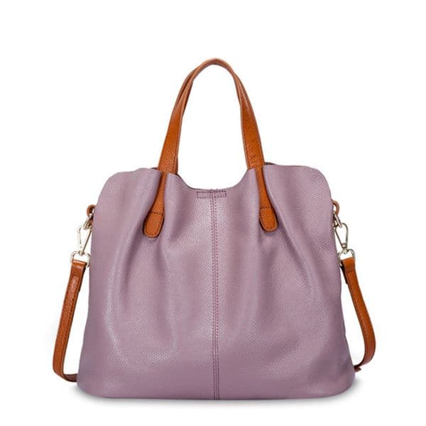 Genuine Leather Women's Bags Fashion Commute Handbags Solid Color Tote Messenger Luxury Designer Shoulder Cossbody Bag Female