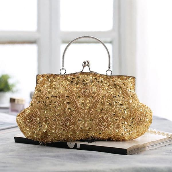 Sequin Design Women Evening Bag Vintage Large Capacity Women Handbag Portable Beaded Wedding Handbag Fashion Accessories
