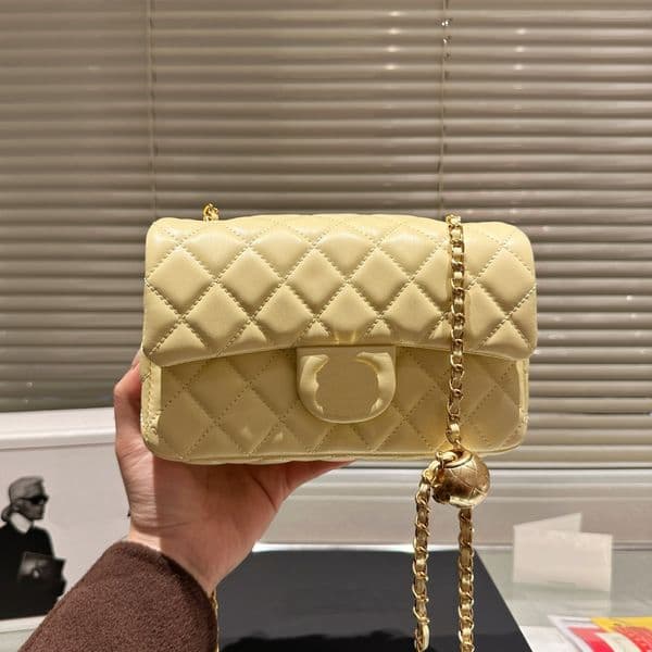 Mini CF Designer women Fashion chain Purse Handbags Classic Flap Crossbody Top Shoulder Clutch Messager Bag gold sier ball