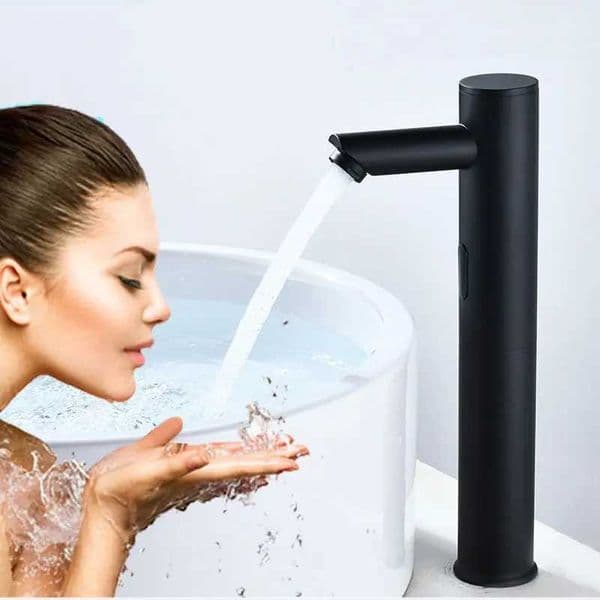 Copper automatic sensor basin faucet single cold black faucet hot intelligent sensor infrared washbasin faucet W240802