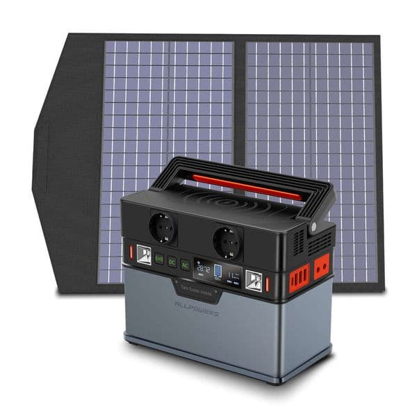 allpowers portable power station 288wh 78000mah solar generator with foldable 100w solar panel emergency power supply outdoor