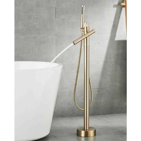 Modern separate bathroom faucet gold-plated gun metal black chrome plated with handheld shower W240802