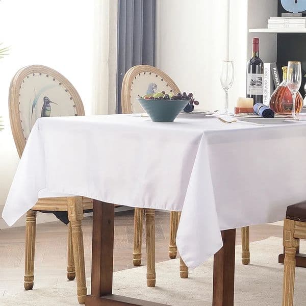 Update Rectangle Satin Tablecloth Wedding Table Cloth White Black For Party Birthday Events Banquet Decor Home Dinner Tablecloths 240805