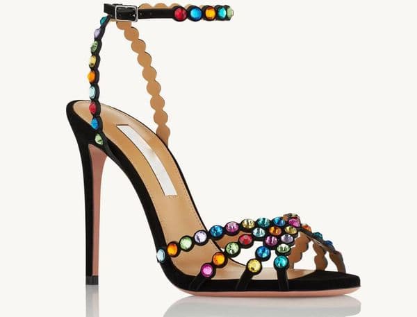 New Season Perfect Shoes Tequila Sandals Designer Luxury leather Sparkling Party Italy Micro Suede Crystals Stiletto Heel Wedding Brid euro35-43
