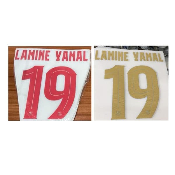 2024 #19 Lamine yamal Nameset #9 Lewandowski Nameset Printing Iron On Heat Transfer Soccer Patch Badge