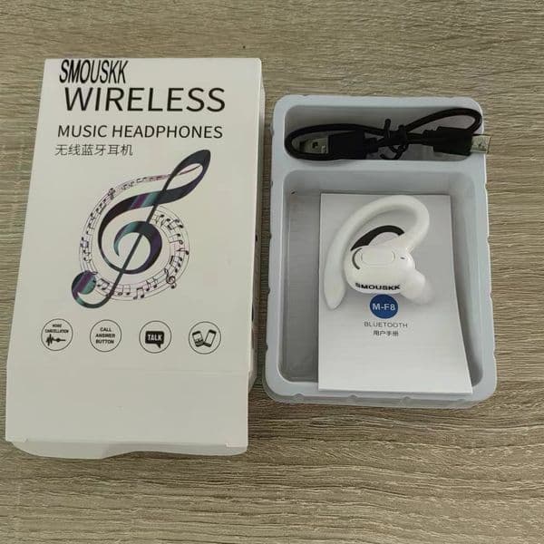 SMOUSKK Bluetooth 5.2 Earphone Waterproof Wireless Headphones with Mic Mini Ear Hooks HiFi Stereo Music Earbuds for Phone
