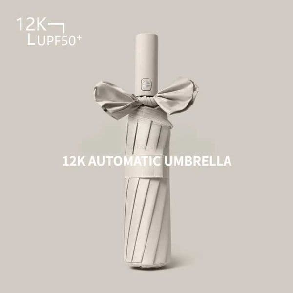 12 Bone Black Glue Fully Automatic Umbrella With Thick And Durable Keel Three Fold Umbrella UV Resistant Folding UmbrellaXJ240806