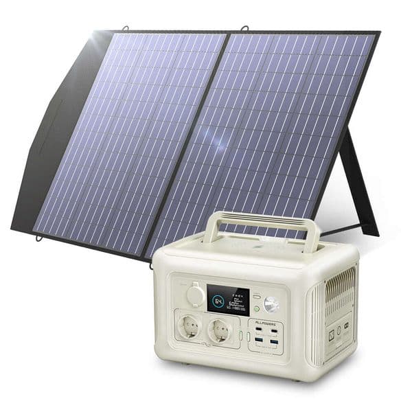 ALLPOWERS R600 Portable Power Station with Solar panel 100W 600W 299Wh LiFePO4 Solar Generator UPS Battery Backup MPPT for RV