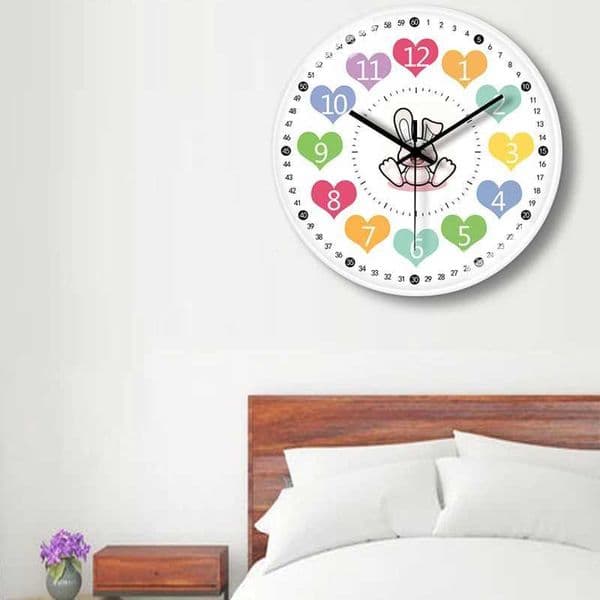 20cm digital 3D cute wall clock living room modern childrens circular wall clock noise free bedroom clock tower mural home decoration W240806