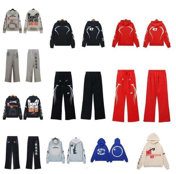 Mens Hells Hoodies stars tracksuit hip hop rock designer womens Unisex Sweatpants Jumper Vintage Washed Streetwear casual Pullover hells Print pants Sweaters