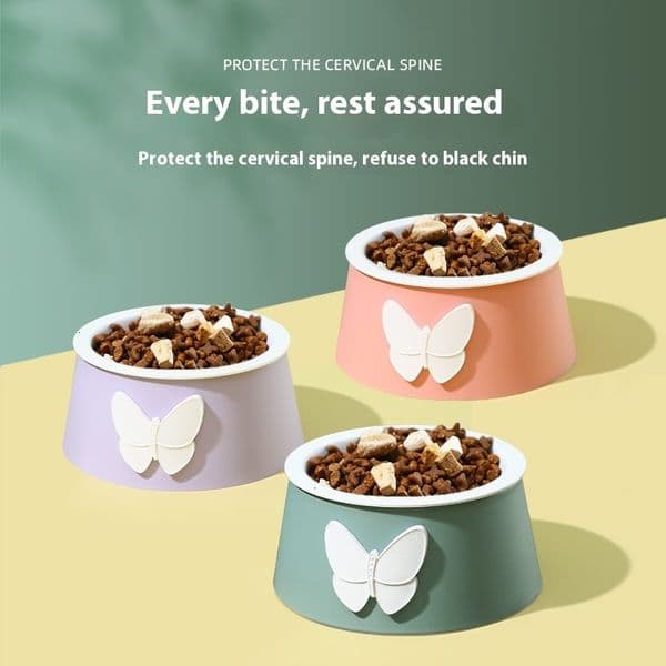 Stylish White Porcelain-Look Dog and Cat Dinner Bowls - Easy Clean, Non-Slip Base
