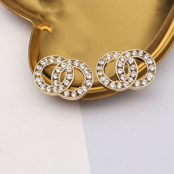 Simple Stud Clip Chain Geometric Famous Women Tassel Crystal Rhie Pearl Earring Wedding Party Jewerlry Gifts