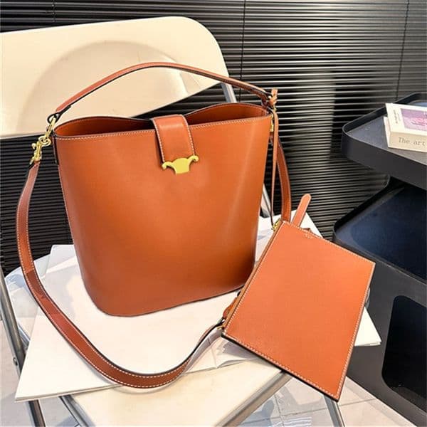 2024 Woman Crossbody Bucket Bag Luxury Handbag Small Shoulder Bags Plain Tote Bag 2-Piece Totes 10A