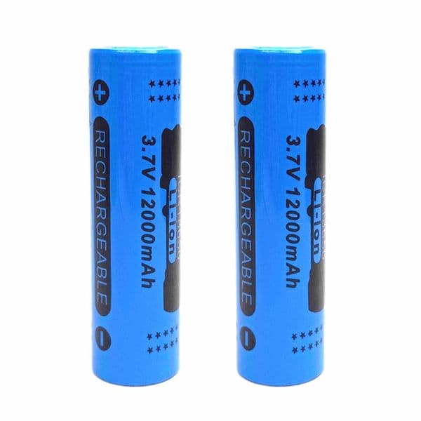 3.7volt 18650 Rechargeable Battery Lithium 3.7 Volt Flat top for flashlights and headlamp etc Blue