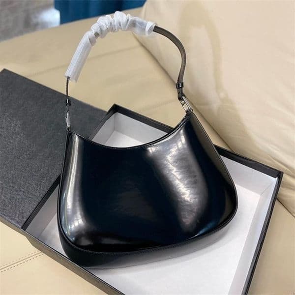 Woman Glossy Shoulder Bags Matt Handbag Hobo Bag Designer Moon Handbags Small Shiny Tote Bag Leather 10A