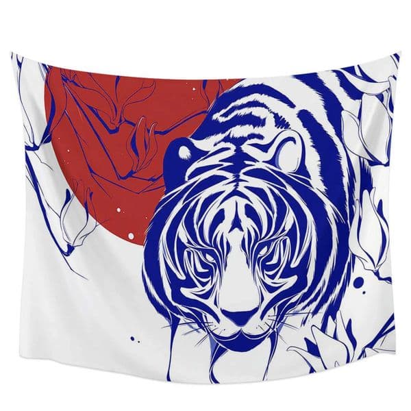 Animal Watercolor Tiger Tapestry Wall Tapestry Festival Decoration Tapestry Family Room Decoration Tapestry W240809