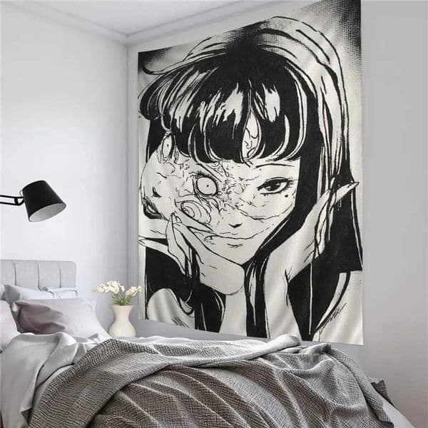 Toshiji Ito Ghost Printing Wall Tape Hanging Tarot Cards Hippie Wall Carpet Dormitory Art Home Decoration W240809