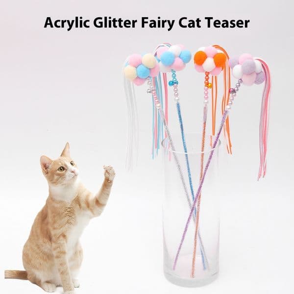 Internet celebrity acrylic bead fairy toy tassel bell pet supplies cat toys
