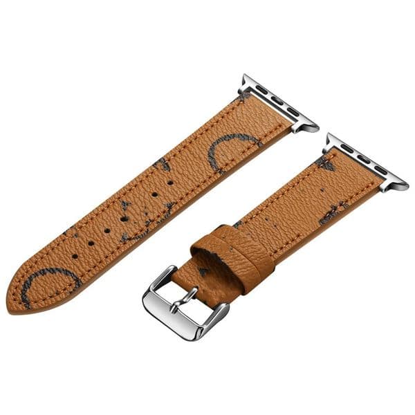 designer Apple Watch Band iWatch 9 8 7 6 5 4 3 2 Ultra Se Leather Floral Designer Wristband Watchband Replacement Bracelet 38mm 40mm 41mm 42mm 44mm 45mm 49mm