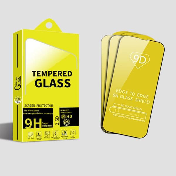 9D Full Cover With Black Edges Tempered Glass Screen Protector For Samsung S21 FE S22 S23 Plus S24 Ultra A05 A05S A15 A25 A35 A55 A14 A34 A54 A13 A23 A33 With Retail Package