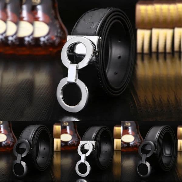 Casual mens leather belts for women designer ceinture e adjustable smooth buckle womens belt black fashion ornament simple waistband
