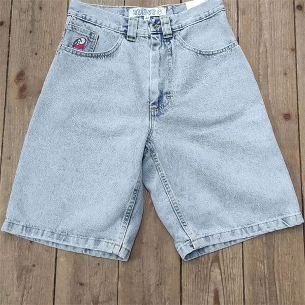Big Boy Shorts Harajuku Hip Hop Cartoon Graphic Embroider Retro Denim Y2k Gym Basketball baggy Clothing y240814