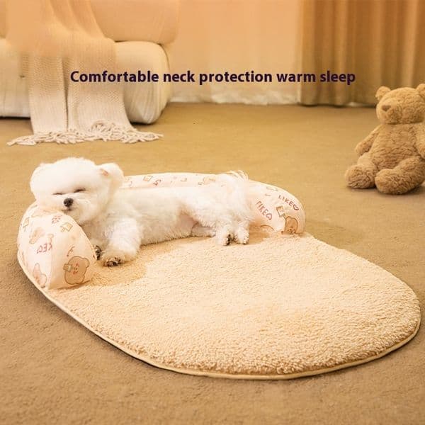 Pet Sofa Beds with Cozy Veet Mats - Seasonal Armrested Cat & Dog Houses for Winter Comfy