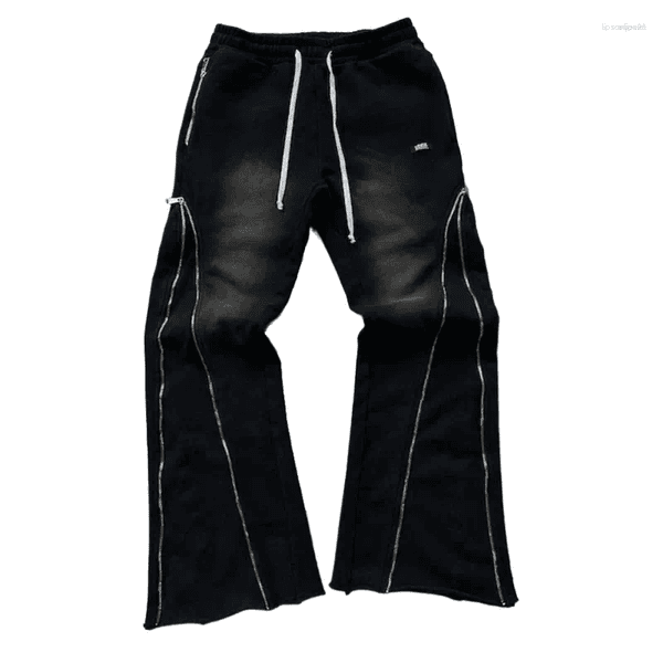 2026 Men's Pants Y2K Retro Baggy Gothic Casual Zipper Decoration Sweatpants Hip Hop Punk Streetwear Oversized Cotton Straight Leg Trousers 888