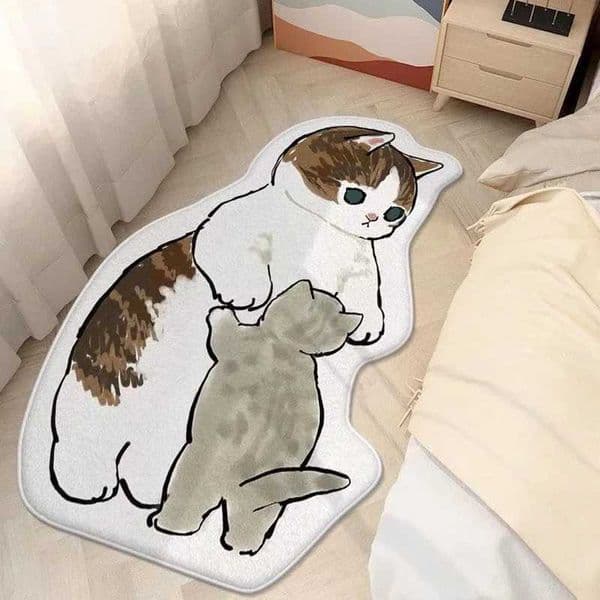 Kawaii Cat Carpet Cartoon Fun Carpet Used for Living Room Bedroom Bedroom Area Carpet Anti slip Fury Carpet Christmas Gift Decoration W240815