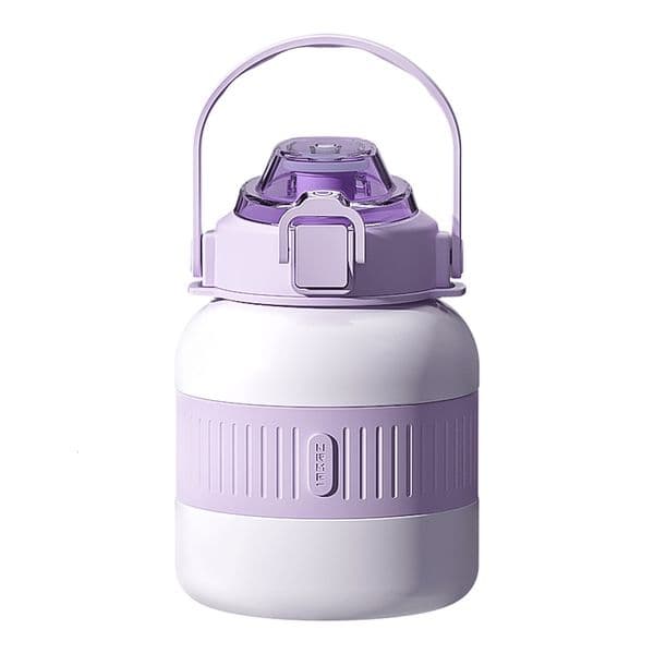 2000ml Large Capacity Portable Water Cup with Tea Separating Straw