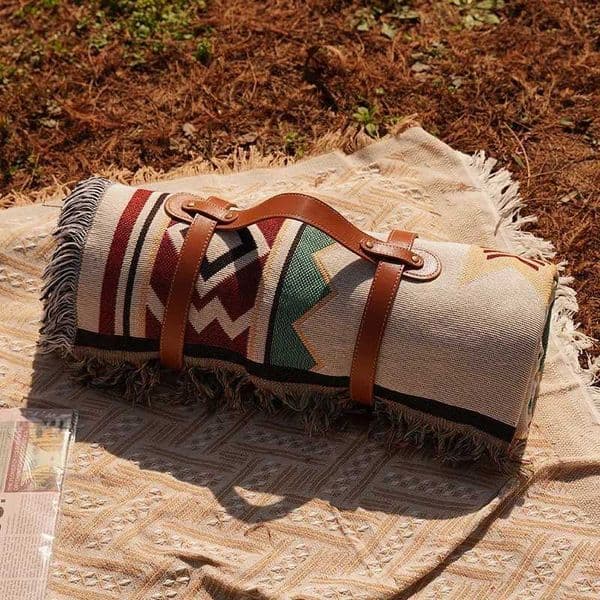 Picnic mat moisture-proof mat thick Ins outdoor mat picnic mat picnic cloth Bohemian carpet W240815