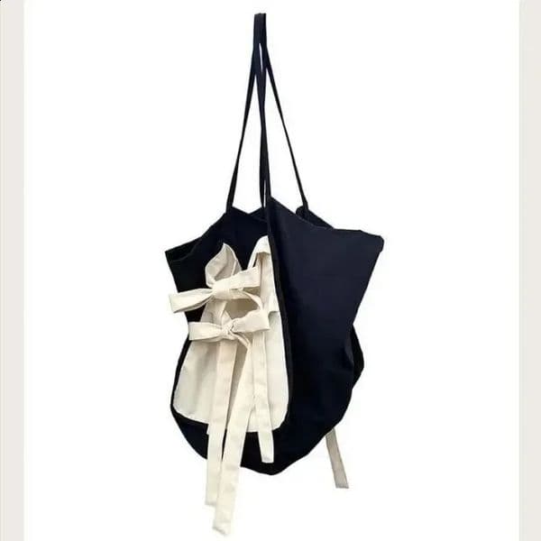 Women Bag Korean Ladylike Bow Nylon Tote Bag Fashion SOFT Zipper High-Capacity Shoulder Bags Handbags Sweet Bag 240816