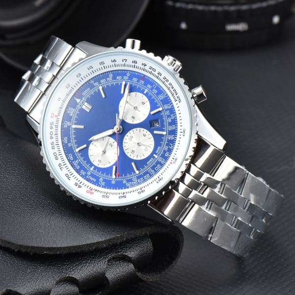 Aviation Chronograph B01 Chronograph Aurora Blue Swiss Automatic mechanical watch men's steel band