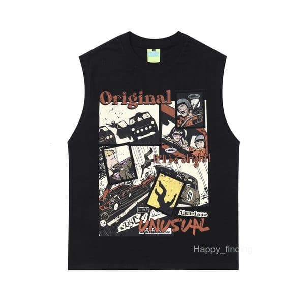 Summer Style High Street Oversize Animated Character Loose Unisex Tank Top