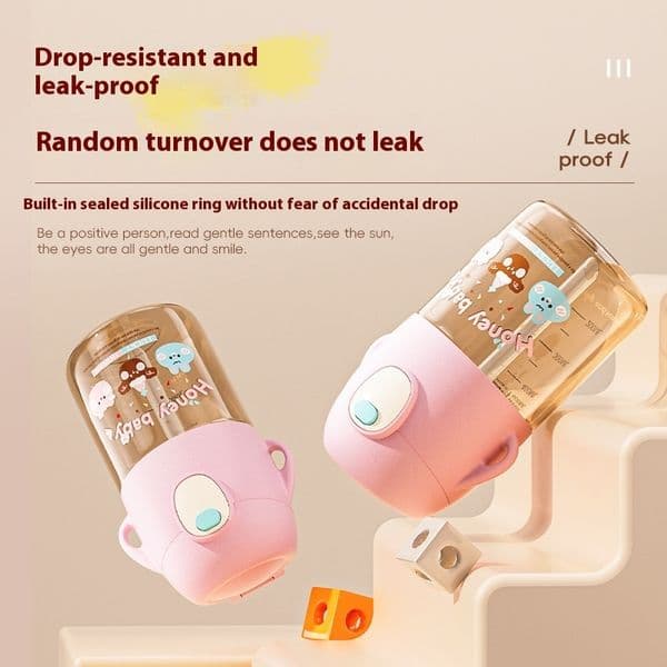 Portable Children's PPSU Hydration Bottle with Leakproof Straw Design - Safe Choice for Baby Girls and Pregnant Women