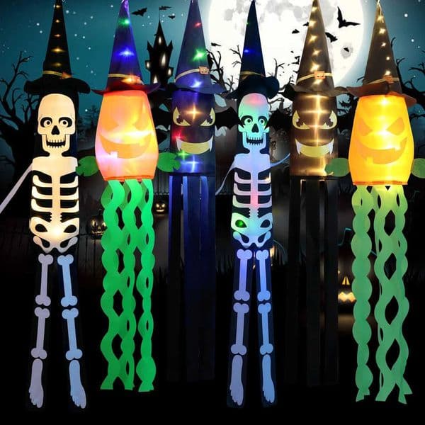 Halloween pendant decoration witch hat LED black light witch hat for indoor and outdoor courtyard garden porch Halloween decoration W240817