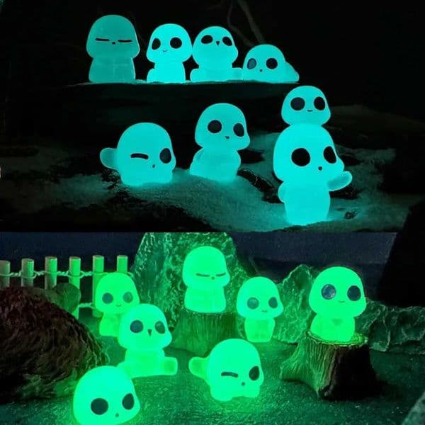 Mini Tree Elf Baby Resin Luminous Miniature Landscape Luminous Alien ET Fairy Home Garden Accessories Halloween Decoration W240817