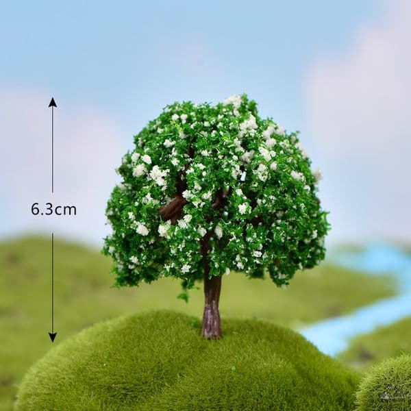 Decorative Flowers Plant Model Tree Greenery Kitchen Landscape Layout Plastic Resin Train Railway Willow Decoration Display